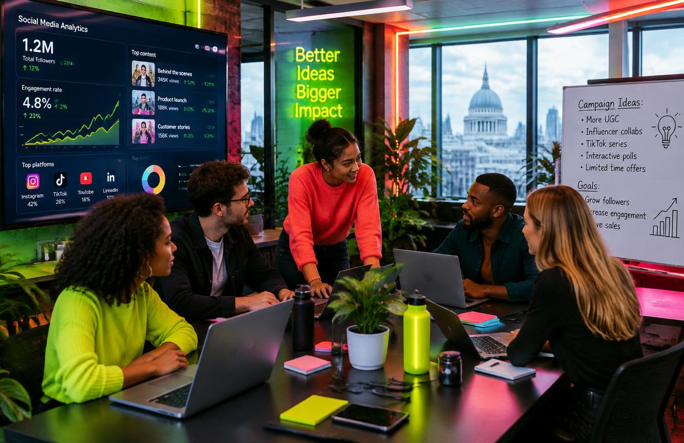 Our marketing team at work in London